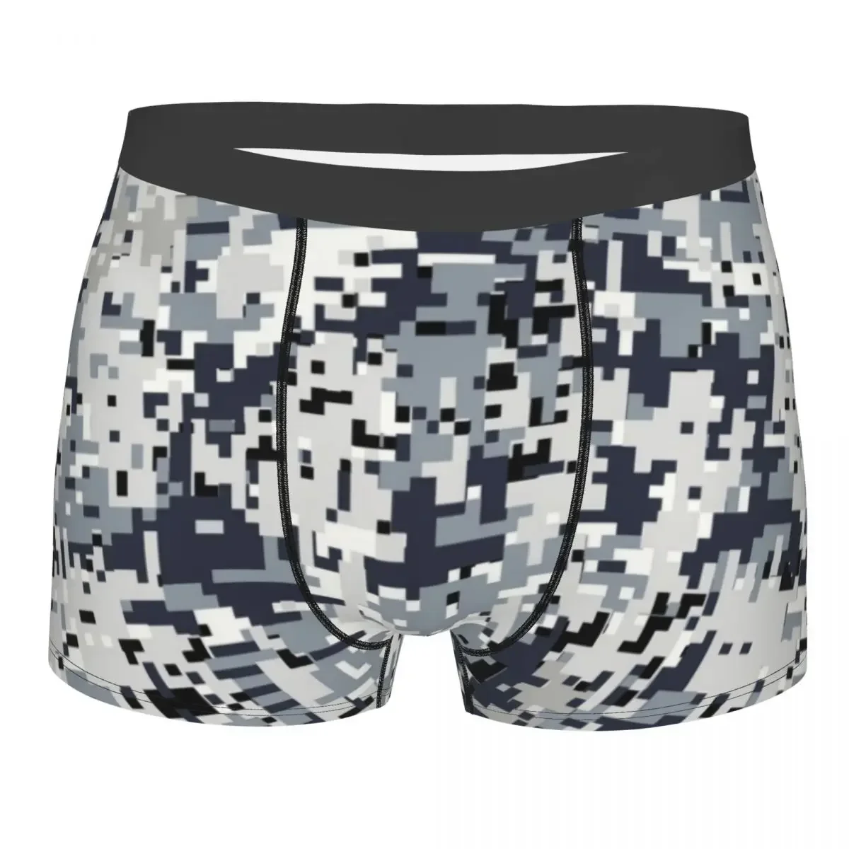 Urban Style Digital Camo Boxer Shorts For Men 3D Printed Army Tactical Camouflage Underwear Panties Briefs Stretch Underpants