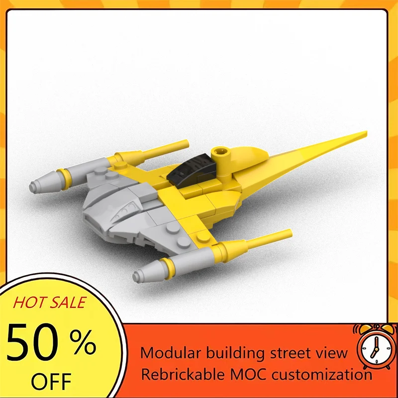 

Набор из 52 деталей: Популярная модель истребителя из фильма «Звездные войны», конструктор MOC, модульные технологичные блоки, подарок на праздник, игрушка для сборки, детский набор