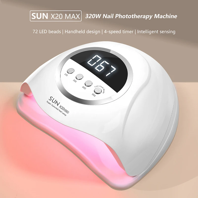 320W LED UV Lamp Dryer For Nails Gel Polish Drying Lamp With 4 Timer Setting Auto Sensor Professional Nail Light For Nail Salon