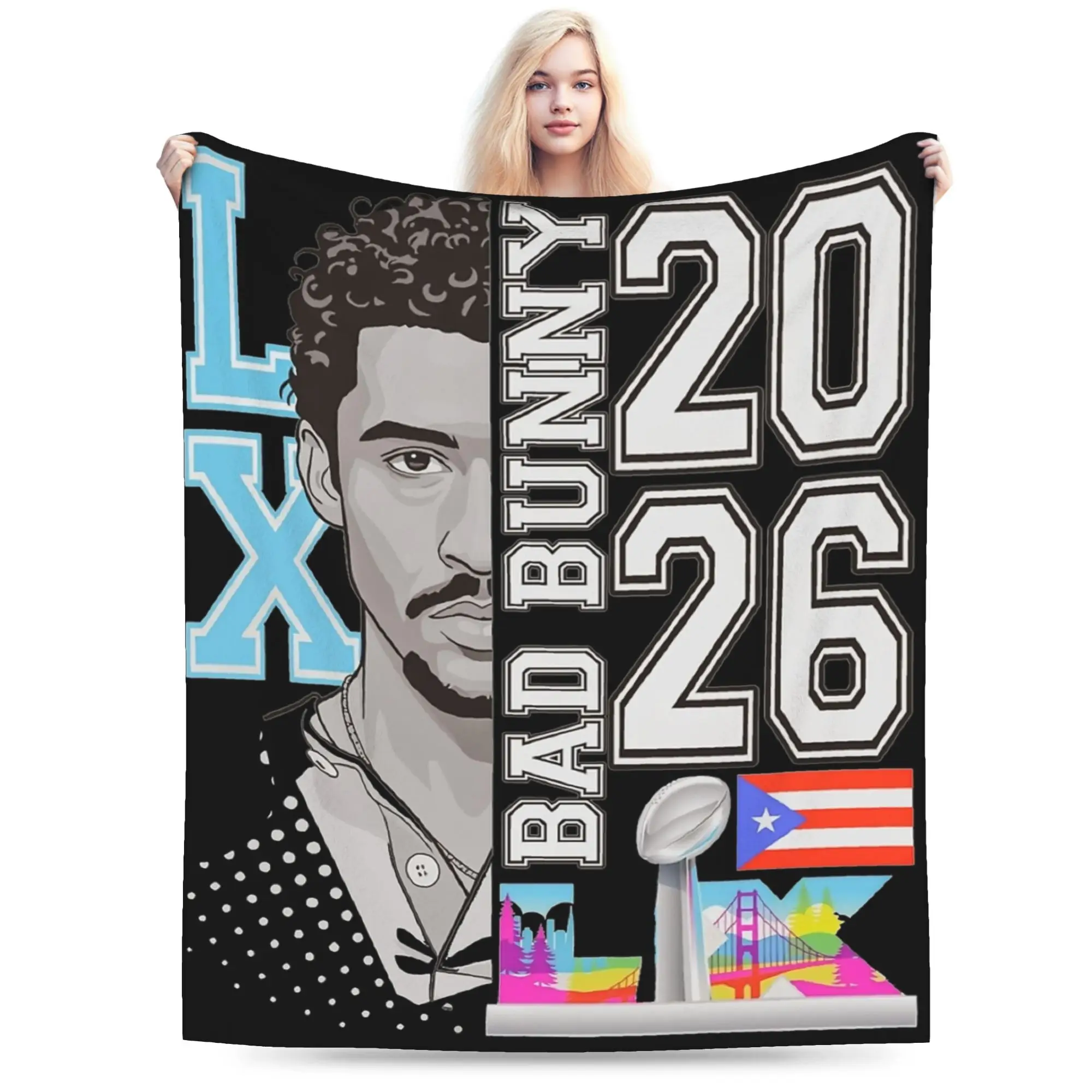 وعاء بينيتو بورتوريكو بادس باني عرض نصف الوقت 2026 بطانية دافئة مريحة منفوشة لغرفة المعيشة مفرش سرير متعدد المقاسات #2