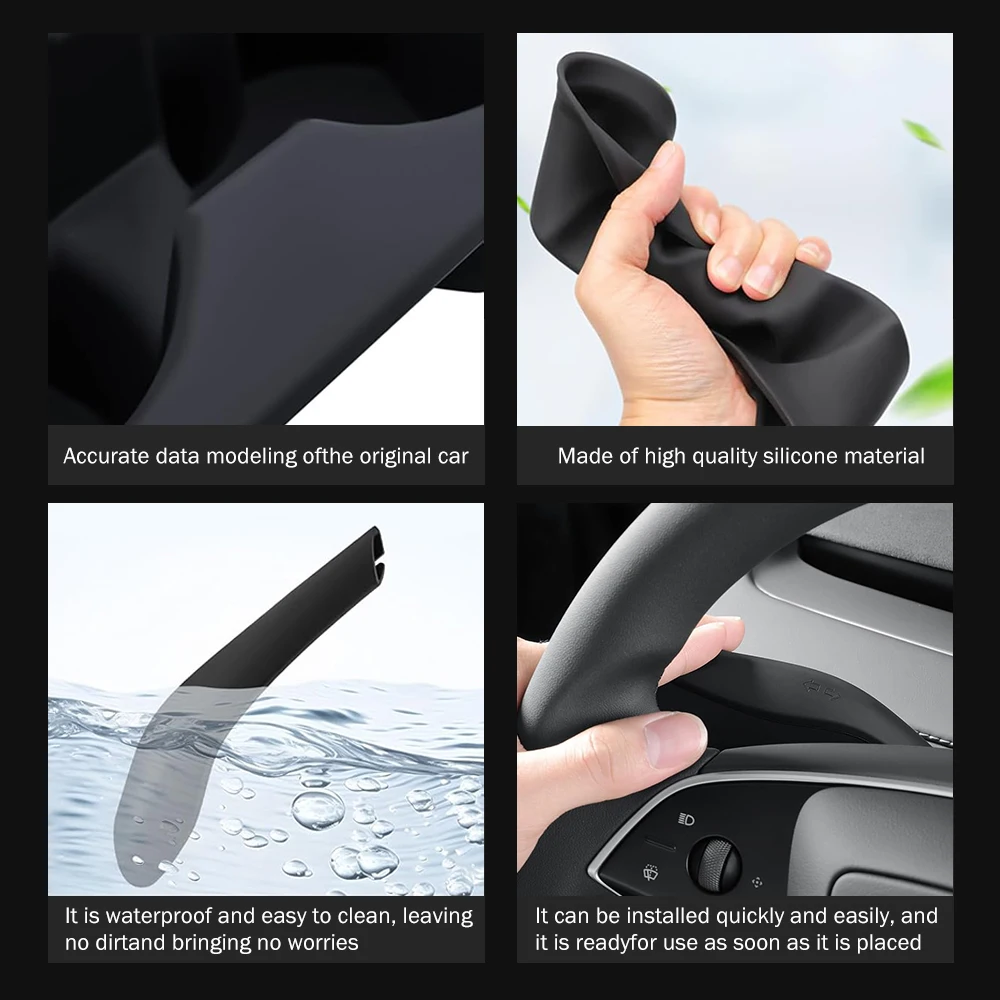 Heenvn 8Pcs Car Wireless Charging Silicone Pad For TESLA Model Y Launch 2025 2026 Cup Holder Steering Wheel Lever Shift Cover view 6