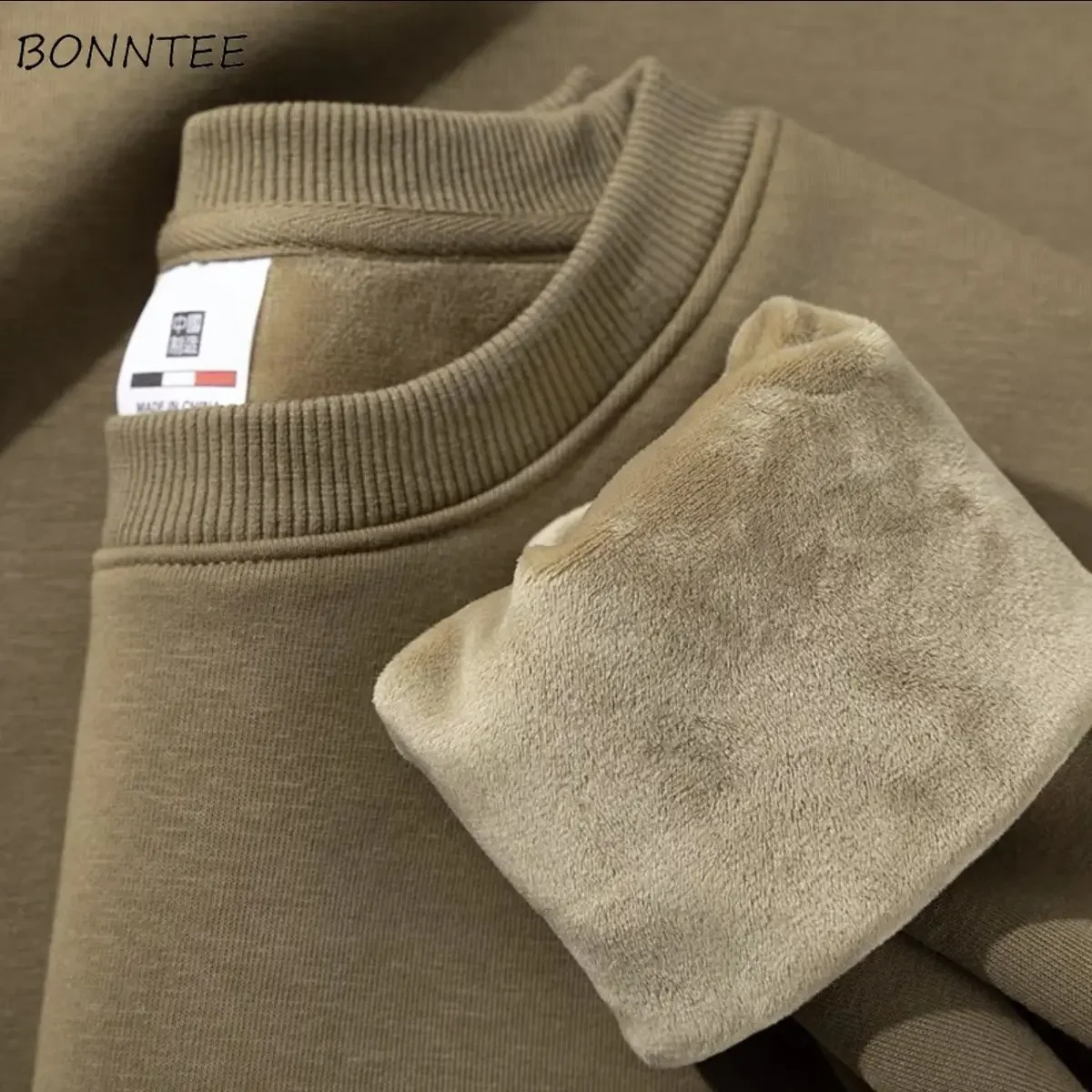

O-neck Hoodies Women Thicker Plus Velvet Keep Warm Autumn Winter Long Sleeve Solid Casual Tops Comfortable Loose High Quality