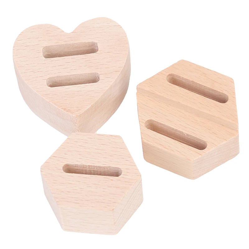 Wooden Hexagon Ring Display Stand Couples Rings Storage Rack Jewelry Holder Tray Organizer Gifts