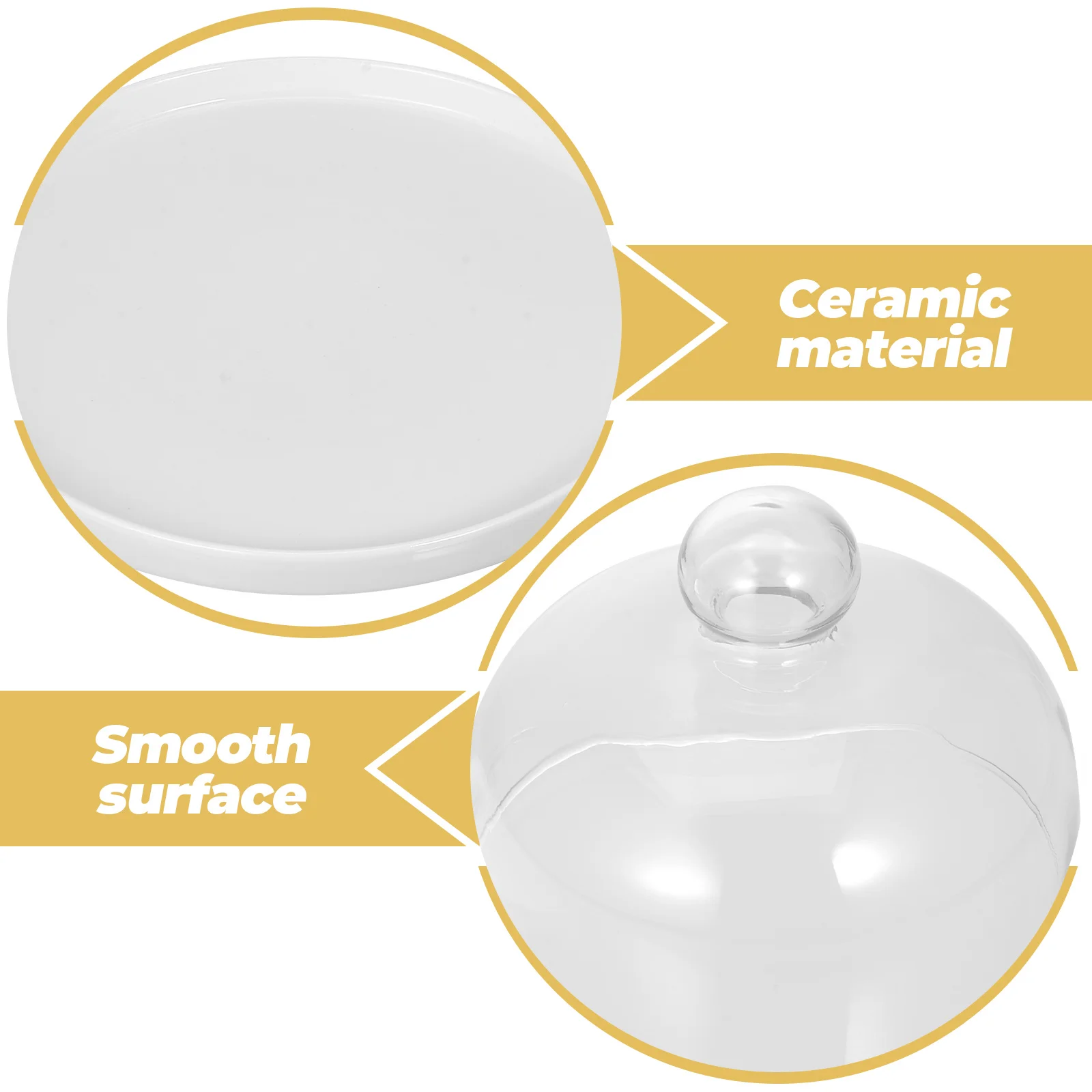 

Glass Covered Cake Tray Heavy Duty Ceramic Dessert Platter for Birthday Pool Family Gathering Events Multi Use Food Serving Dish