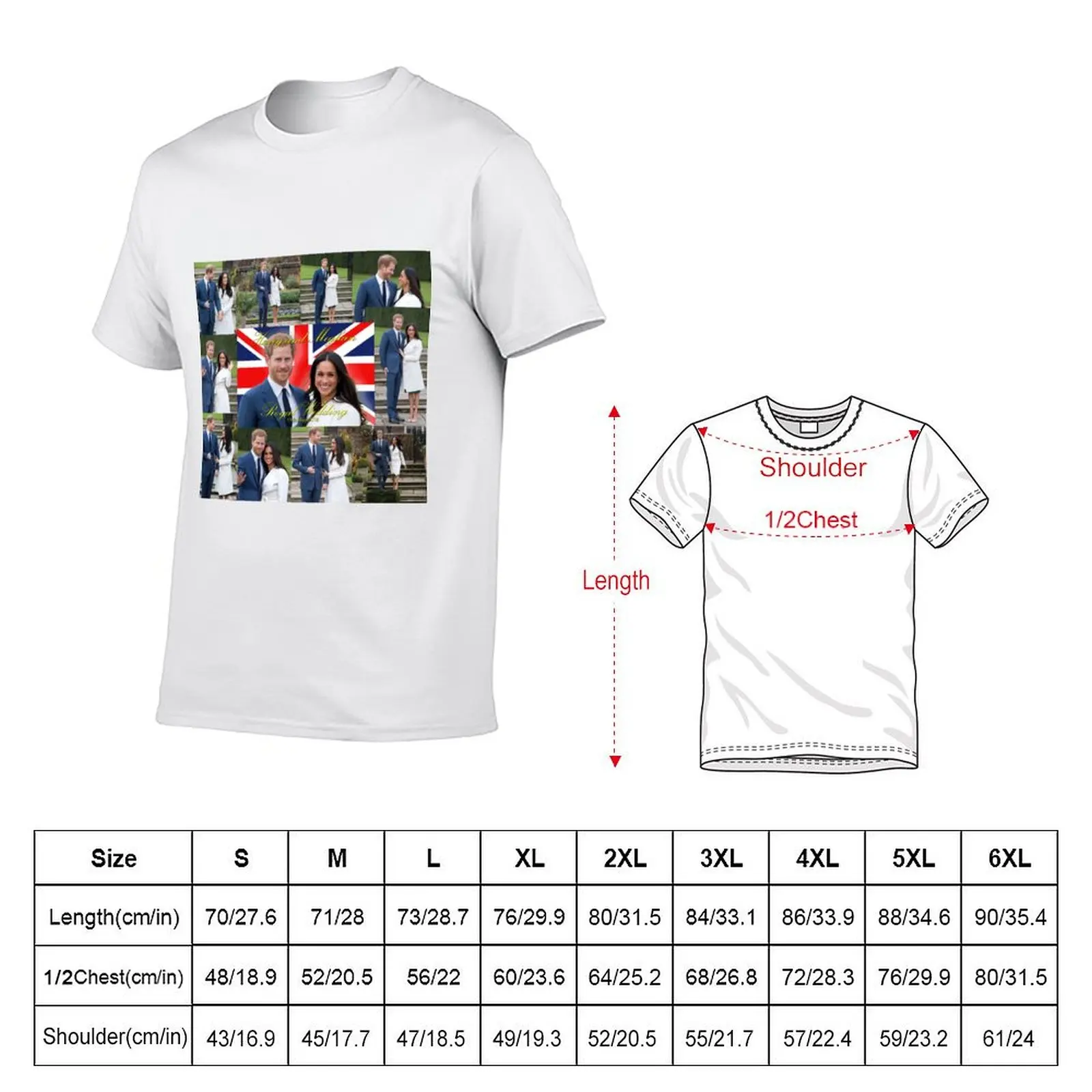 HRH Prince Harry and Meghan Markle Royal Wedding Souvenir T-Shirt Sun Block Outdoor T-Shirt