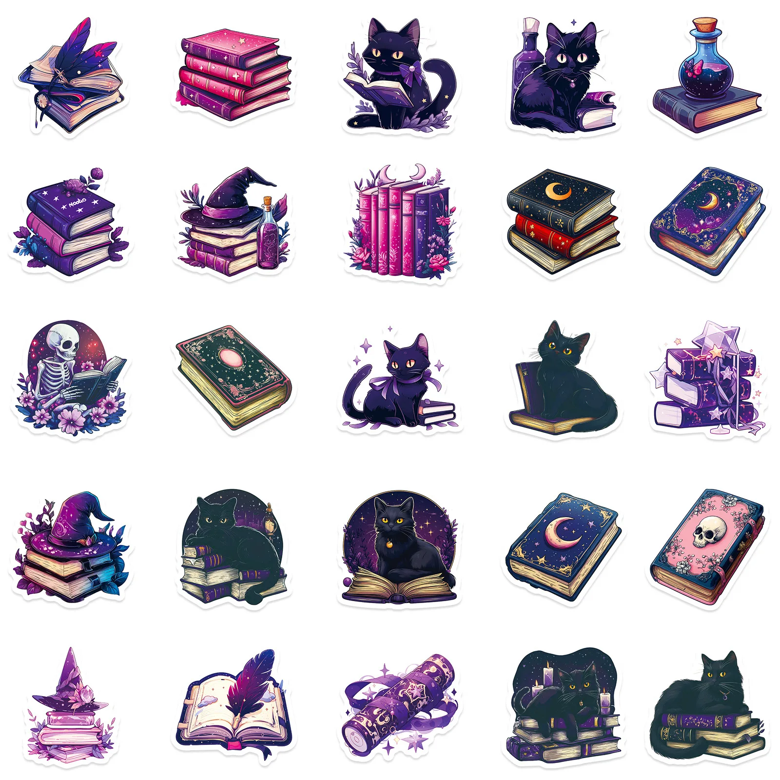 Autocollants de Style gothique imperméables, 56 pièces, livres magiques, Graffiti de dessin animé, décoration, jouet pour enfants, autocollants pour bagages, vélo, téléphone, guitare, DIY bricolage