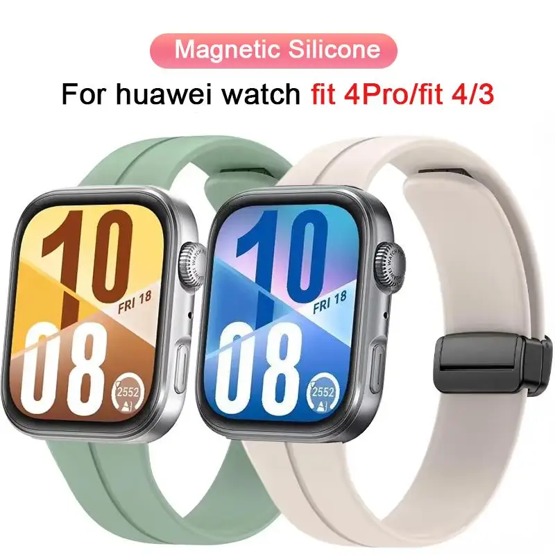 화웨이 워치핏 4-4 Pro-3 스트랩 스마트워치 액세서리 마그네틱 실리콘 스포츠 벨트 코레아 팔찌 화웨이 핏 4 프로 밴드