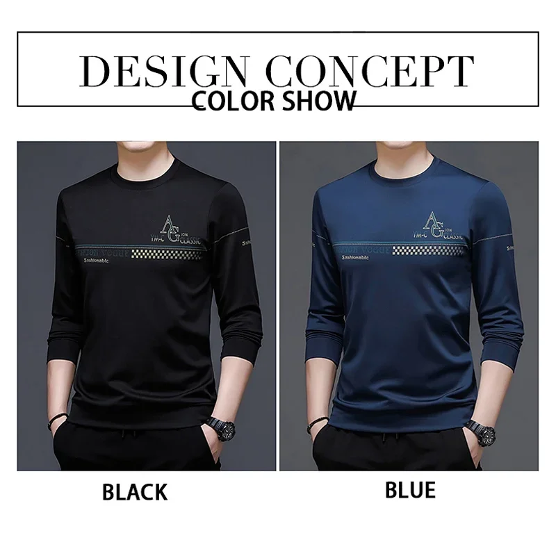 BROWON Autumn New Korean Men Clothes Long Sleeve Sweatshirt Men Casual Fashion Brand Pullover Solid Color Tops for Men M-3XL