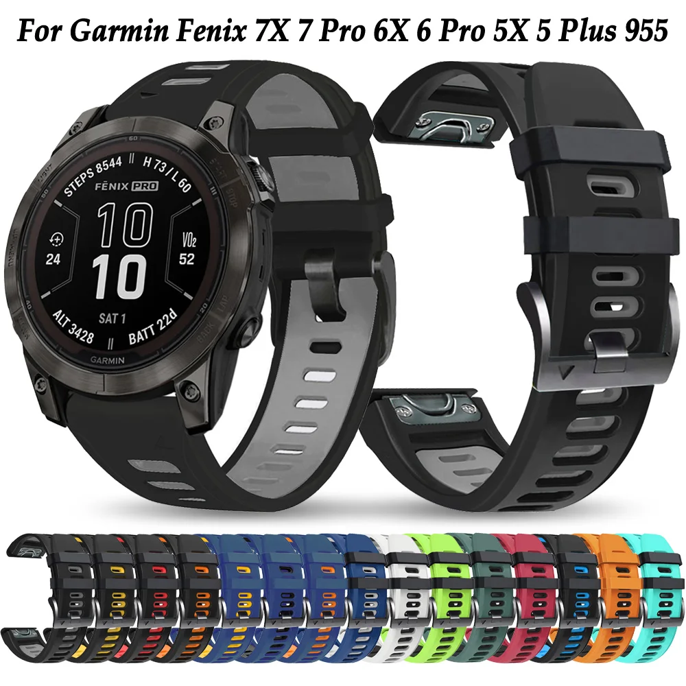 Compatible With Garmin Fenix 8 Watch Sports Silicone Strap For Garmin Fenix E 7 7X 6 6X Epix Pro 5 5X Plus 955 Replacement Band