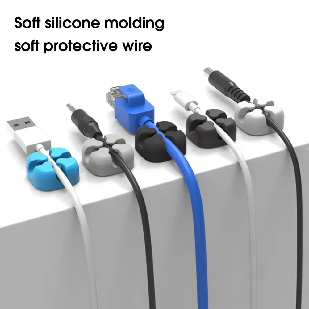 Self-adhesive Desk Set Wire Clip Electrical Wire Fitted Hooks&Rails Data Cable Glands Winder Organizer Cable Organizers