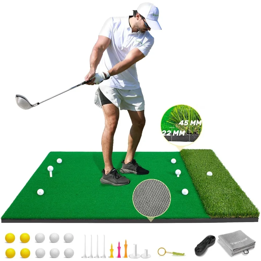 Pro Thickened Golf Mat Set - 5x4ft | Premium Indoor/Outdoor Training for Precision Golf Shots | Multiple Turf Options