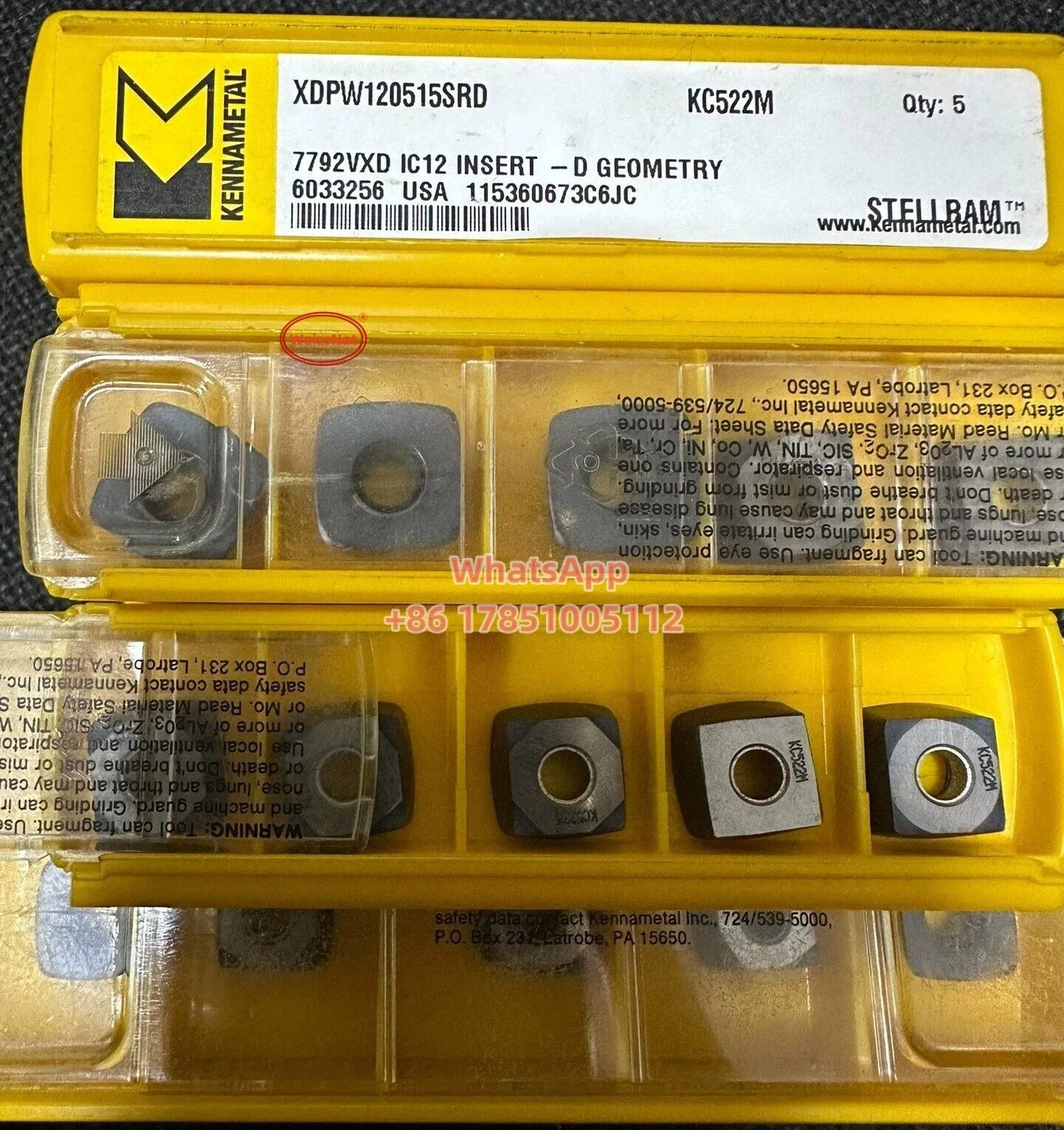 

Карбидные вставки KENNAMETAL XDPW120515SRD KC522M