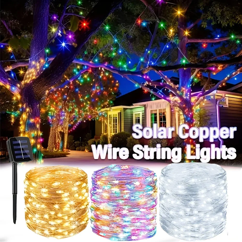 

7M/12M/22/32M Solar Led Fairy Light Outdoor Festoon Led Waterproof Garland String Lights Christmas Party Garden Solar Lamp Decor