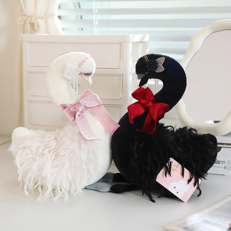 30cm Romantic Swan Plush Doll Exquisite Bow Swan Plush Toy Romantic Valentine's Day Gift Room Decor Festival Gift