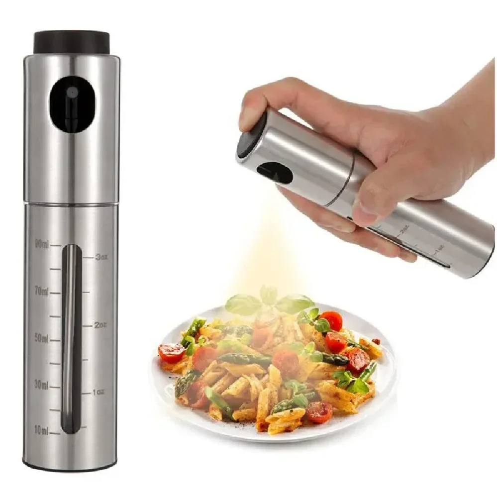 Botella de Spray para Aceite, Acero Inoxidable 304, Rociador de Aceite de Oliva Recargable, Antiderrames, para Barbacoa, Repostería, Asado, Cocina, Vinagre y Condimentos