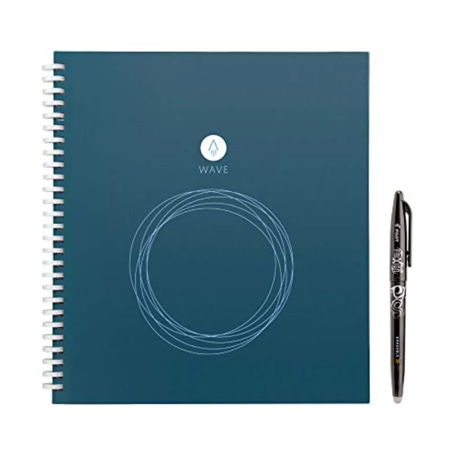 

Wave Smart - Dotted Grid Eco-Friendly Notebook with 1 Pilot Frixion Pen Included - Standard Size 8.5" x 9.5" BLUE (WAV-S)
