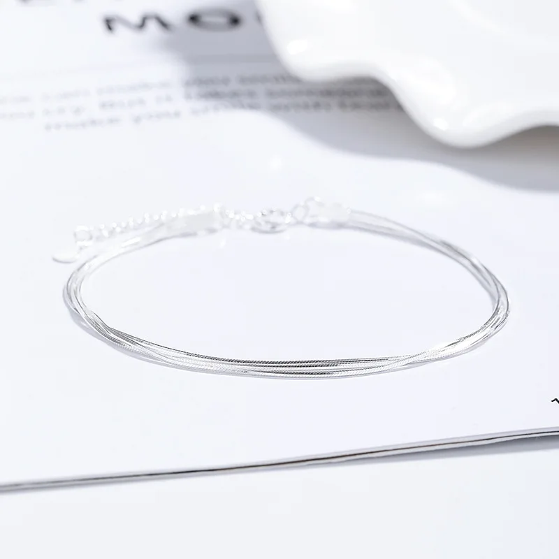 925 Sterling Silver Snake Chain Bracelet For Women Elegant Fashion Wrist Jewelry Minimalist Accessory Perfect Gift For Her