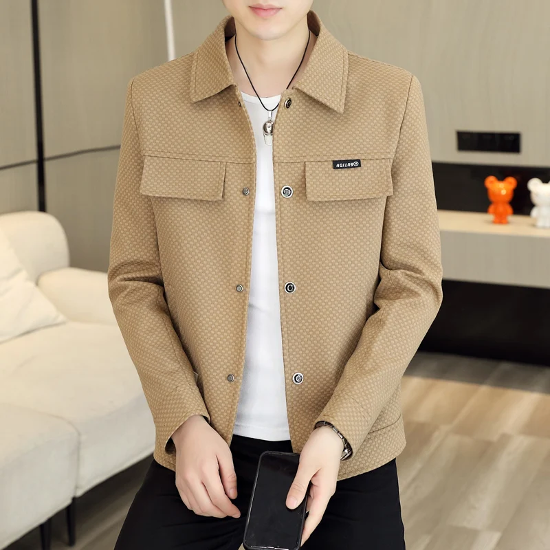 

Высокое качество, мужская куртка 2024, весенние однотонные повседневные куртки, корейская мода, бизнес, социальные уличные пальто, мужская одежда