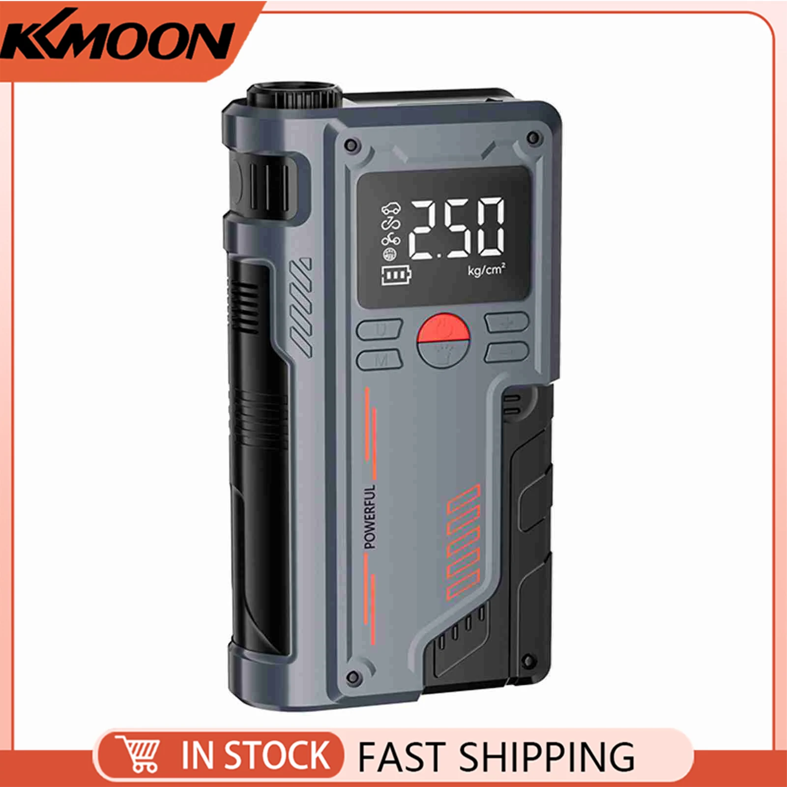 

14.8V Tire Inflator Car Emergency Power Jump Starter 10000mAh Air Pump Battery Booster Device Power Bank with Storage Bag Tools