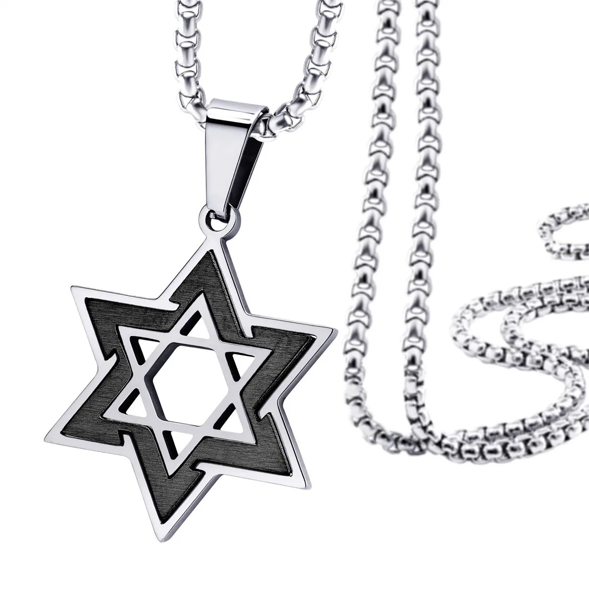 

Hip Hop David Star Necklace for Men Women Stainless Steel Waterproof Small Jewish Star Jewelry Gift