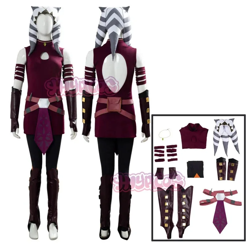 

CClone AAsokaa Women's Cosplay Space Battle Costume Disguise Adult Roleplay Fantasia Outfit for Halloween Party Fantasy Suits