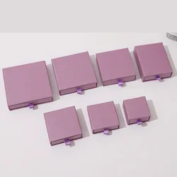 12Pcs 2.5cm Thick Kraft Paper Drawer Boxes For Jewelry Organizer Packaging For Earrings Ring Necklace Storage Boxes Gift Case