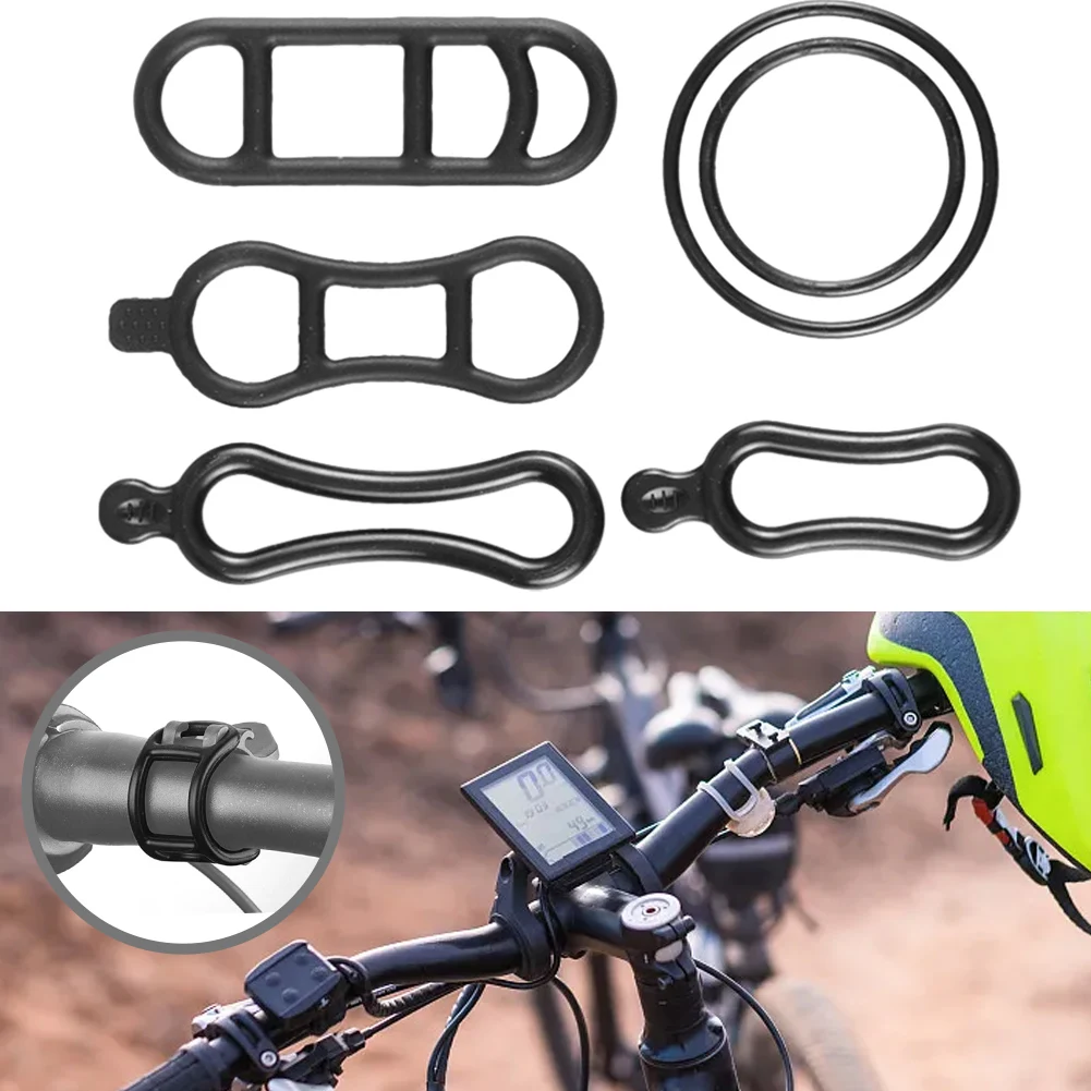 Cinturino in gomma faro a fascia fissa parti di biciclette accessori per bici bande di montaggio flessibili Silicone multifunzionale