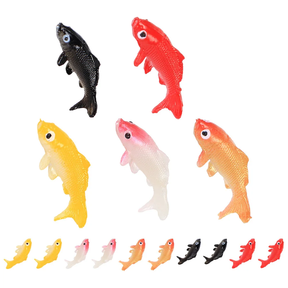 15 قطعة من أسماك سمك الشبوط الاصطناعية الفاخرة ديكور حوض السمك واقعي صغير مزيف للأسماك المزيفة لوازم المناظر الطبيعية ديكور حوض السمك #4