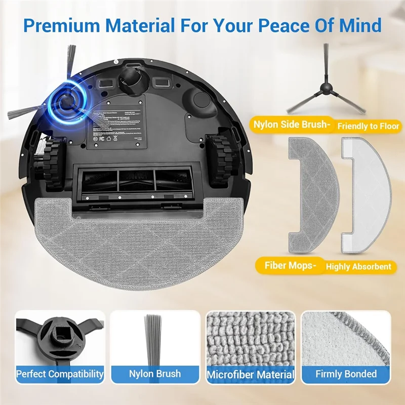 Для робота-пылесоса MONSGA MS1 MAX, основная боковая щетка, фильтр Hepa, швабра, мешок для пыли, аксессуары-A77G
