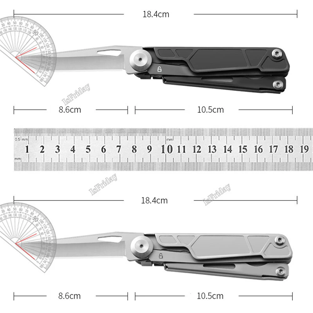 2 in 1 Multifunction Scissors EDC Utility Knife Outdoor Camping Portable Pocket Dolding Knife Stainless Steel Scissors