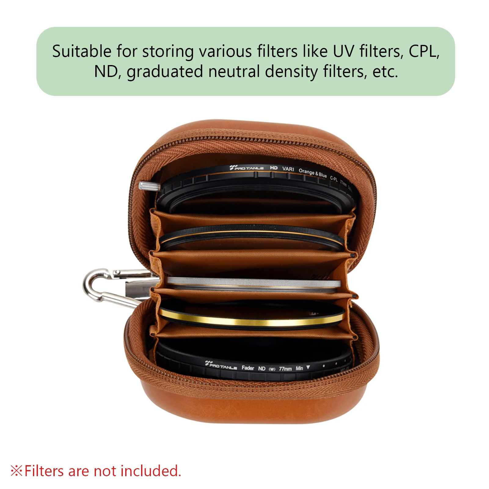 PRO TANLE تصفية الصلب حقيبة للتخزين بولي Leather الجلود واقية حقيبة الغبار واقية حمل لكمة يحمل 5 قطعة ما يصل إلى 82 مللي متر مرشحات ل UV CPL #2