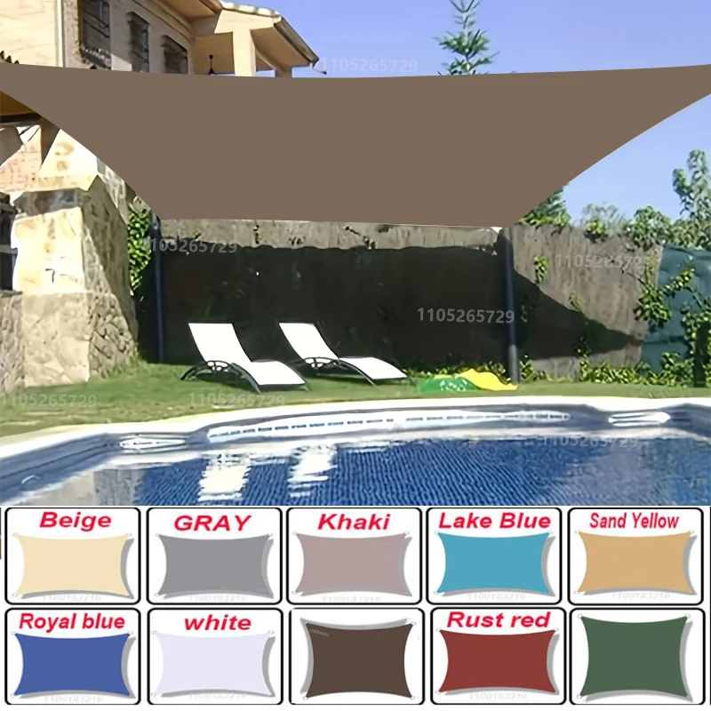 19 Farben Wasserdichter Sonnenschutz, Sonnensegel für Garten, Strand, Camping, Terrasse, Schwimmbad, Markise, Zelt