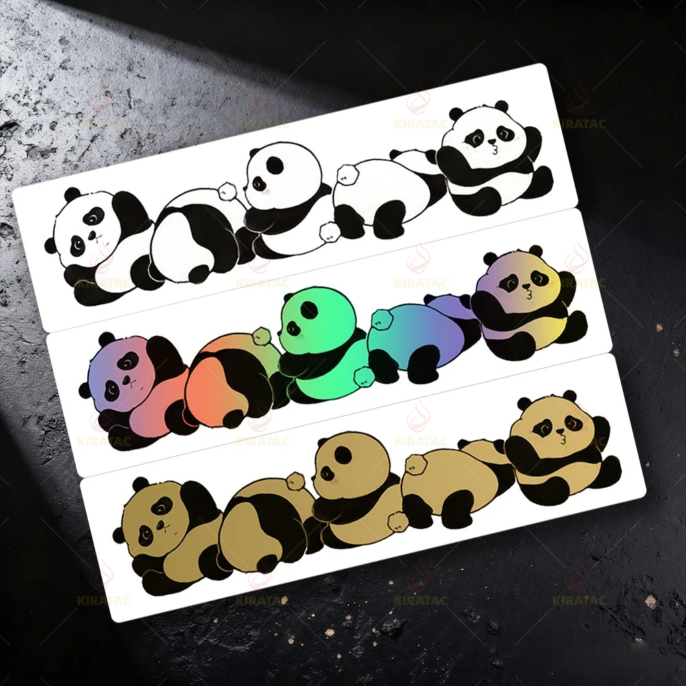 

Виниловые наклейки для мотоциклов, топливных баков, скейтбордов: ряд милых панд, водонепроницаемые автомобильные стикеры для окон, дверей, кузова