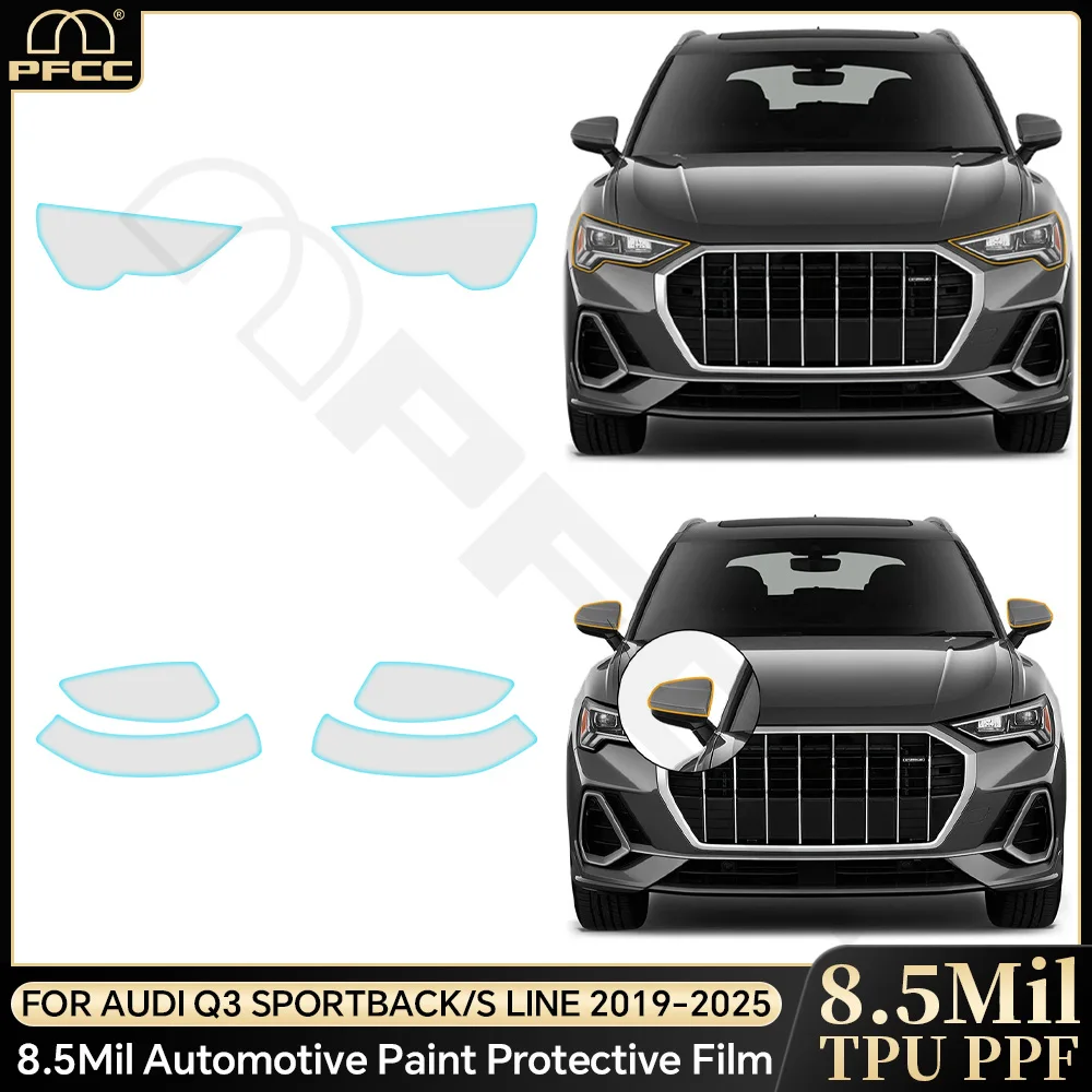 

PPF Headlight Rearview PPF TPU for Audi Q3 Sportback S Line 2019-2024 Pre Cut Clear Kit 8.5mil Sticker Paint Protection Film