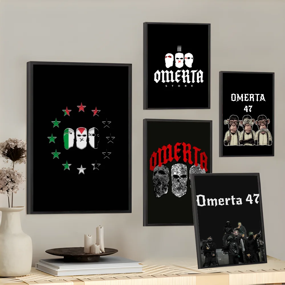 

Brand Omerta Maes 47 logo black Poster Wall art print art suitable for living room bedroom bar parlor home decoration gift