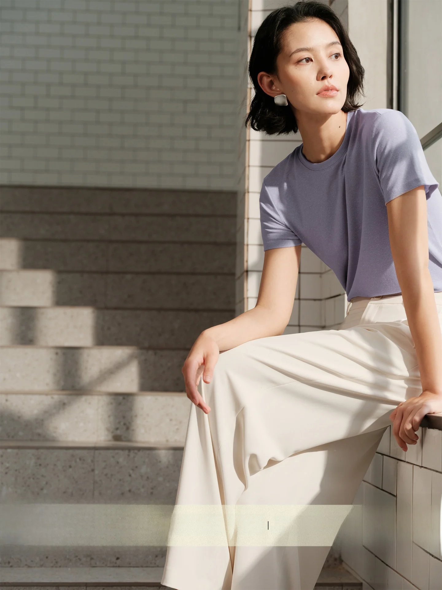 

Chimei Rihua Nine Color Glutinous Rice Memory Cool Sensation Iron Free Particle Texture Lyocell Linen Versatile Basic Short S...
