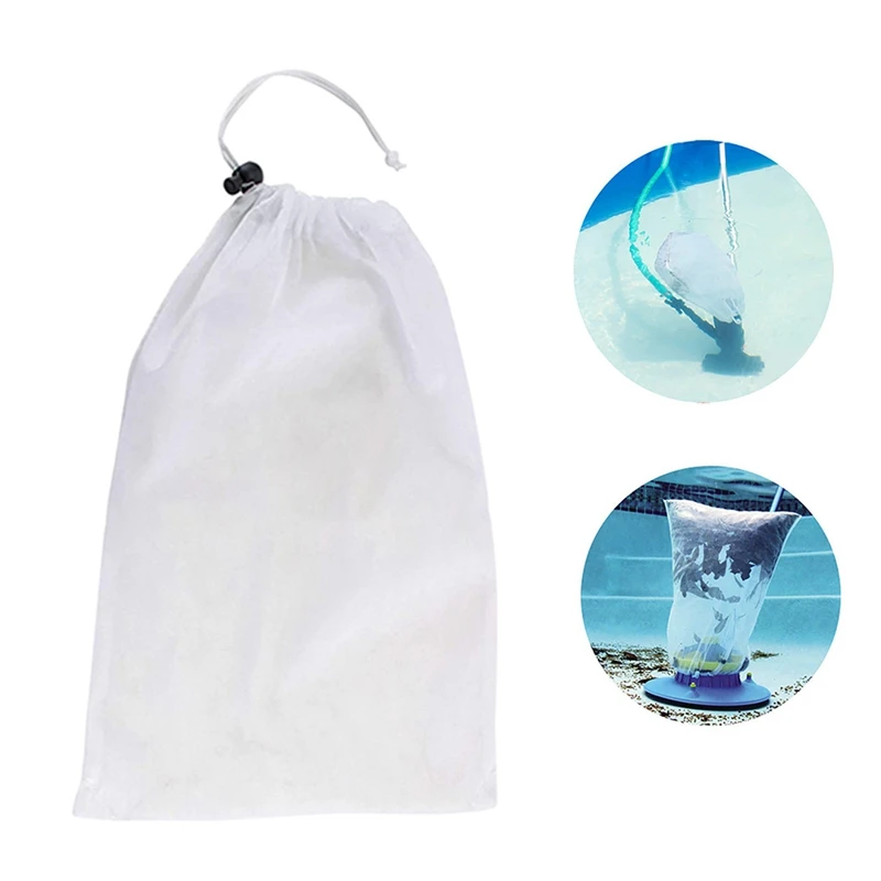 2Pack Swimming Pool Filter Bags Dust Stain Leaf Collection Fine Mesh Bags Indoor Outdoor Swimming Pool Cleaning Kit