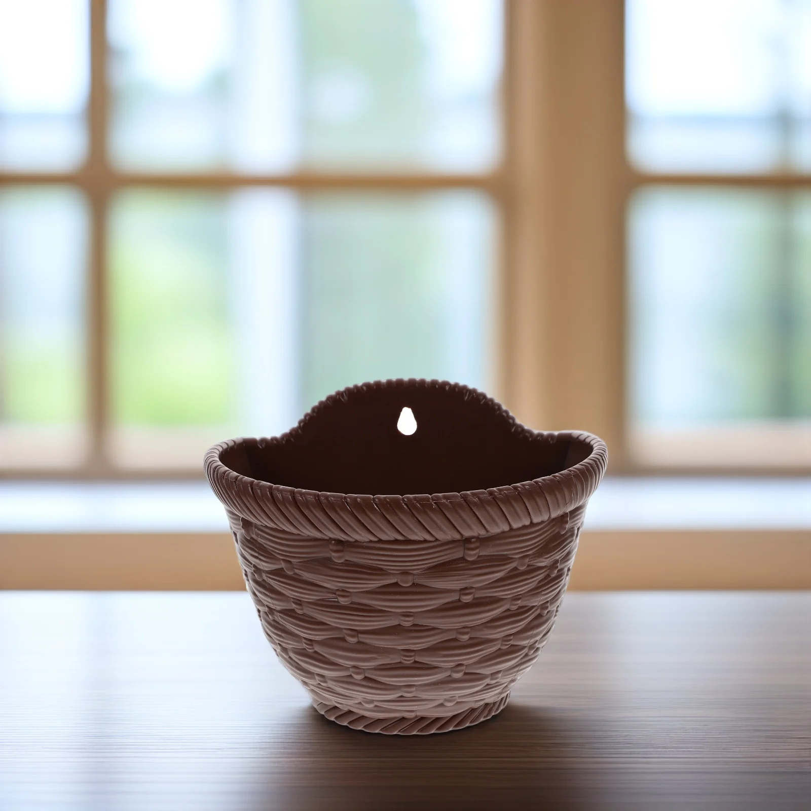 

Small Size 9cm 8cm Wicker Plant Pots Waterproof Flower Bucket for Home Wall Hanging Planter Decor