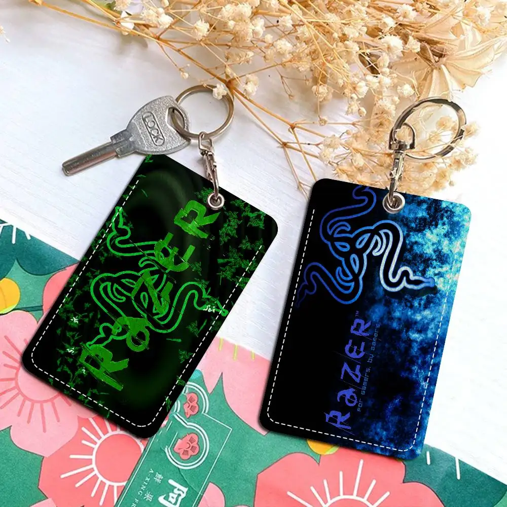 Razer Logo Game Snake Cartoon 1 قطعة INS Creative Cartoon Student Campus حامل بطاقة لبطاقة الوجبات، بطاقة الحافلة، بطاقة العمل، إلخ