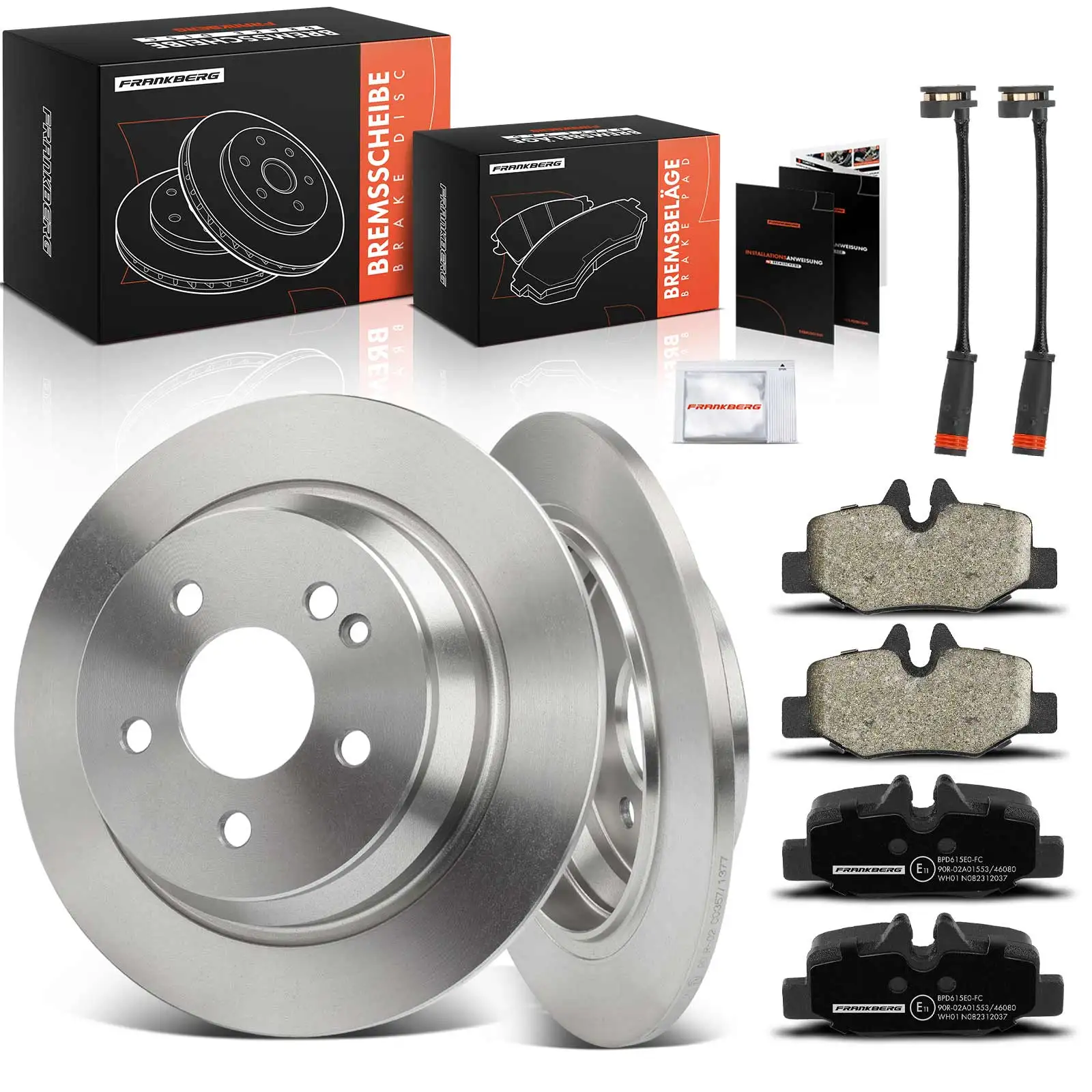 Frankberg 2x Remschijven 4x Remblokken Achteras Voor Mercedes-Benz Viano W639 Vito Vito/Mixto A0014211010 A0064202120