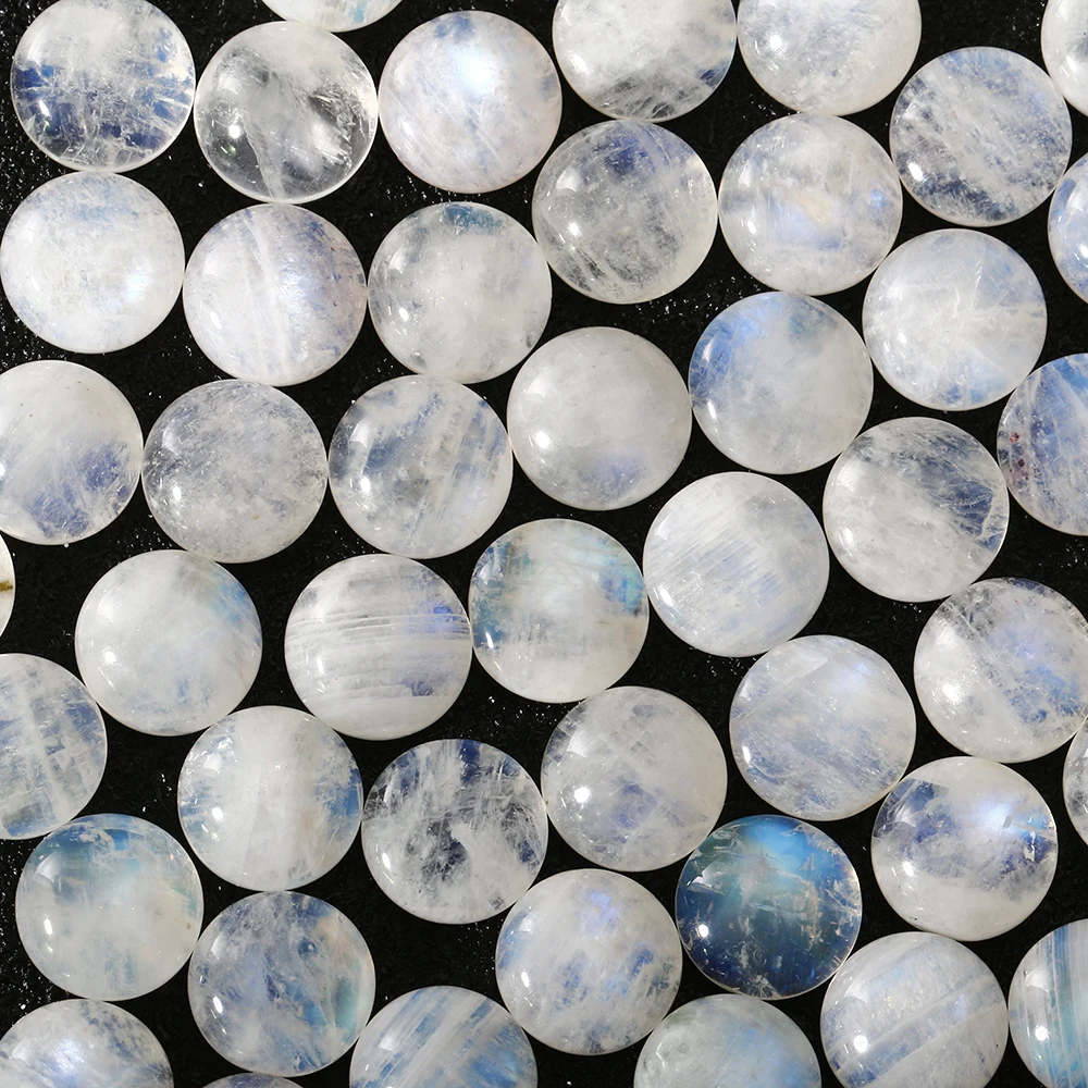 

Round Cut Natural Moonstone 8x8MM Loose Stones with Blue light Wholesale Decoration Gemstone Jewelry Gift 10 pcs/set