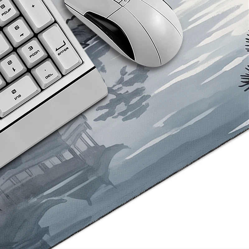 Mouse Pad Moonlit Night Ink Wash Painting Gaming printon demand Large HD Mousepad XXL keyboard pad Office Accessories Mice Pad