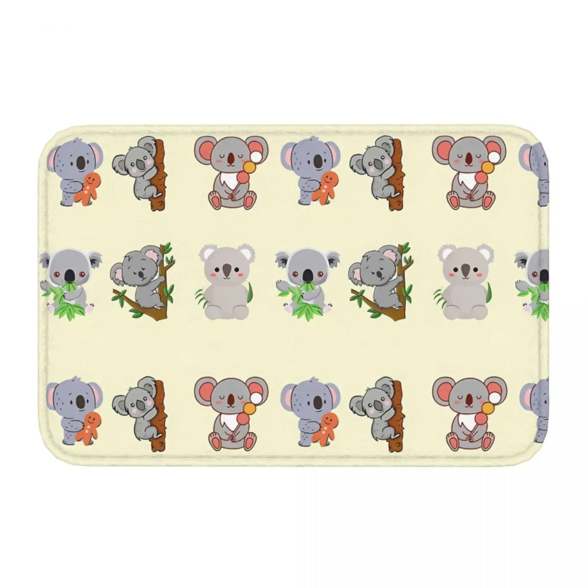 Koala Australian Animals Non-slip Doormat Set Pack Bath Kitchen Mat Outdoor Carpet Flannel Pattern Decor