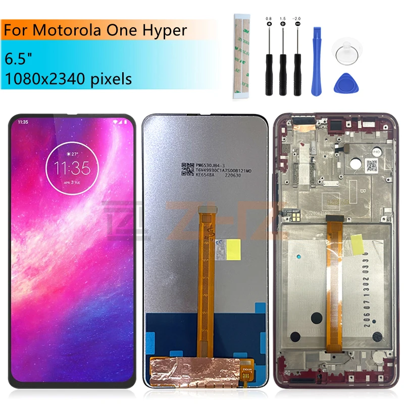 For Motorola Moto One Hyper LCD Display Touch Screen Digitizer Assembly For Moto One Hyper Display Replacement Repair Parts 6.5\