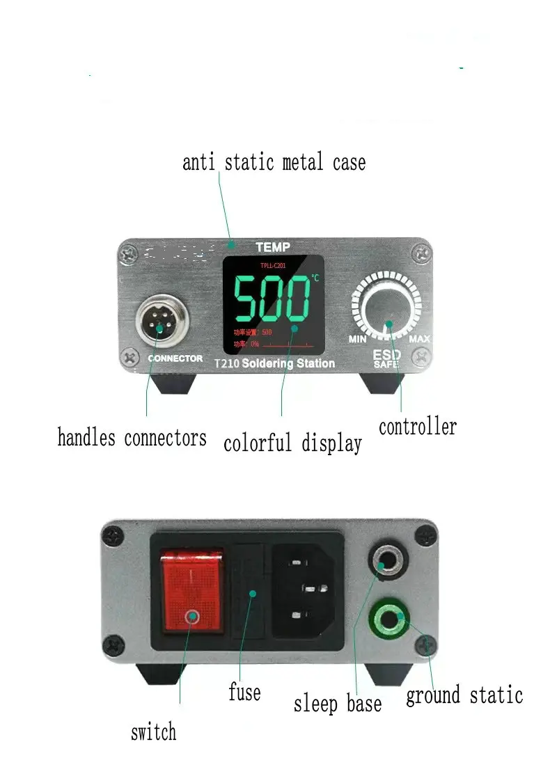 75W Color Display Controller Fast Melting Tin T210 Phone Repair Soldering Station