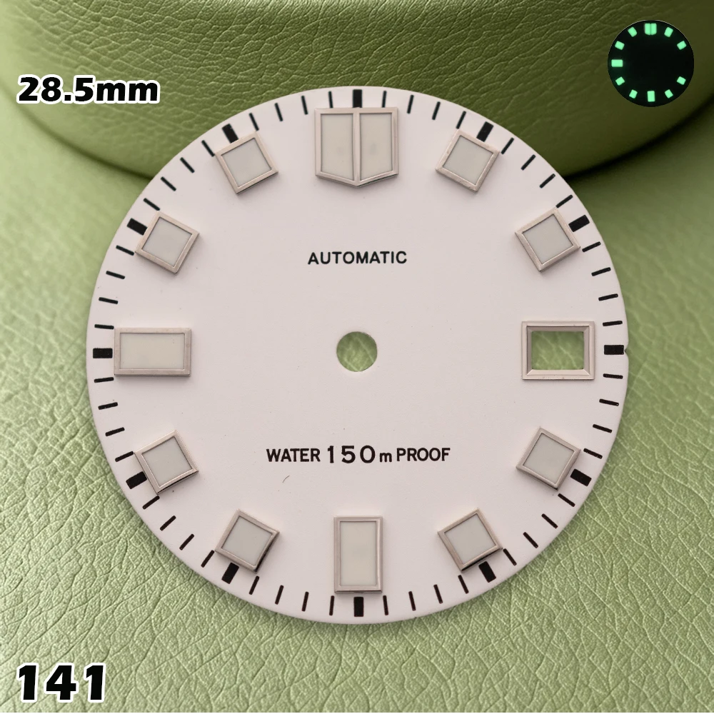 Matte Dial  S-type Green Luminous NH36/4R/7S/NH35 28.5mm Movements C3 Watches for men Watch Modification Accessories