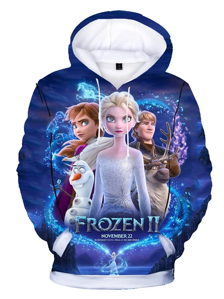 Cartoon Frozen 2 Elsa Anna Kids Baby Girls Toddler 3D Print Princess Hoodies Tracksuit Children Clothing Cute Top Tee Sweatshirt