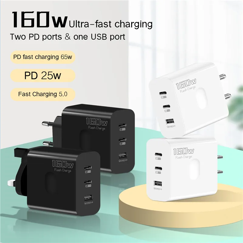 Fast Charging USB Type C Cable Charger PD 160W 3.0 Quick Charge Wall For Phone Adapter For iPhone Xiaomi Huawei Samsung Oneplus - náhled 6