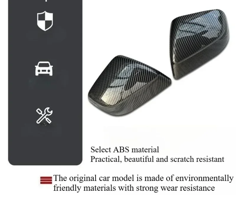 2 Stück ABS Carbon-Faser Schwarze Rückspiegelabdeckung für Tesla Model Y Juniper / YL, Schadensfreie Installation, Schutzleiste – Detail 7