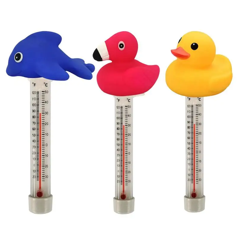 Swimming Pool Thermometer Water Thermometer flamingo fish yellow duck Pool Thermometer Floating Thermometer For Hot Tub